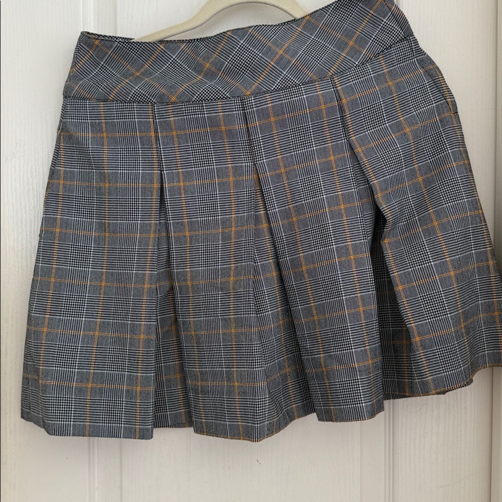 Parker Checkered Skirt in Black/ gray  and Orange